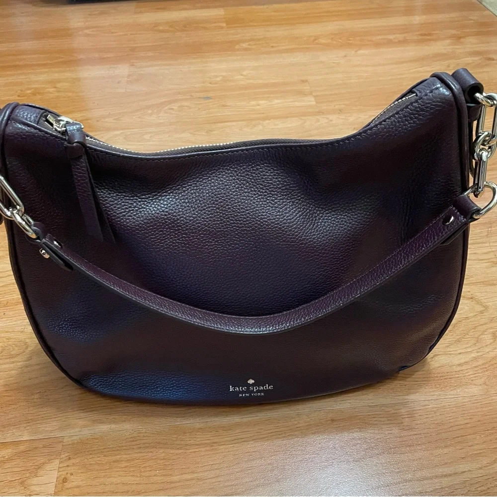 Kate Spade Mulberry Street Vivian Shoulder Bag Leather Blackberry Preserves - Picture 3 of 10